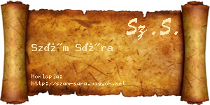 Szám Sára névjegykártya